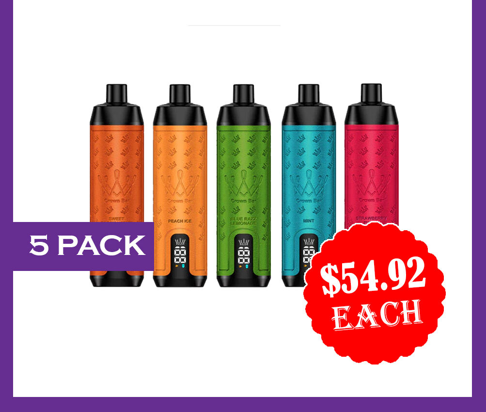 ALFAKHER CROWN BAR - 15000 PUFFS - 5 PACK — image 1