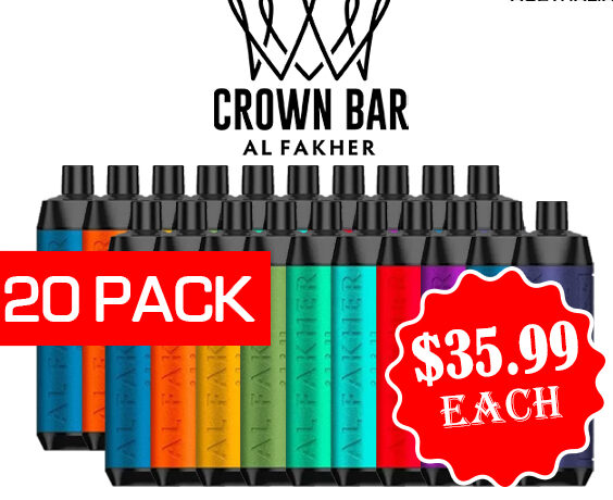 ALFAKHER CROWN BAR – 8000 PUFFS – 20 PACK — image 1