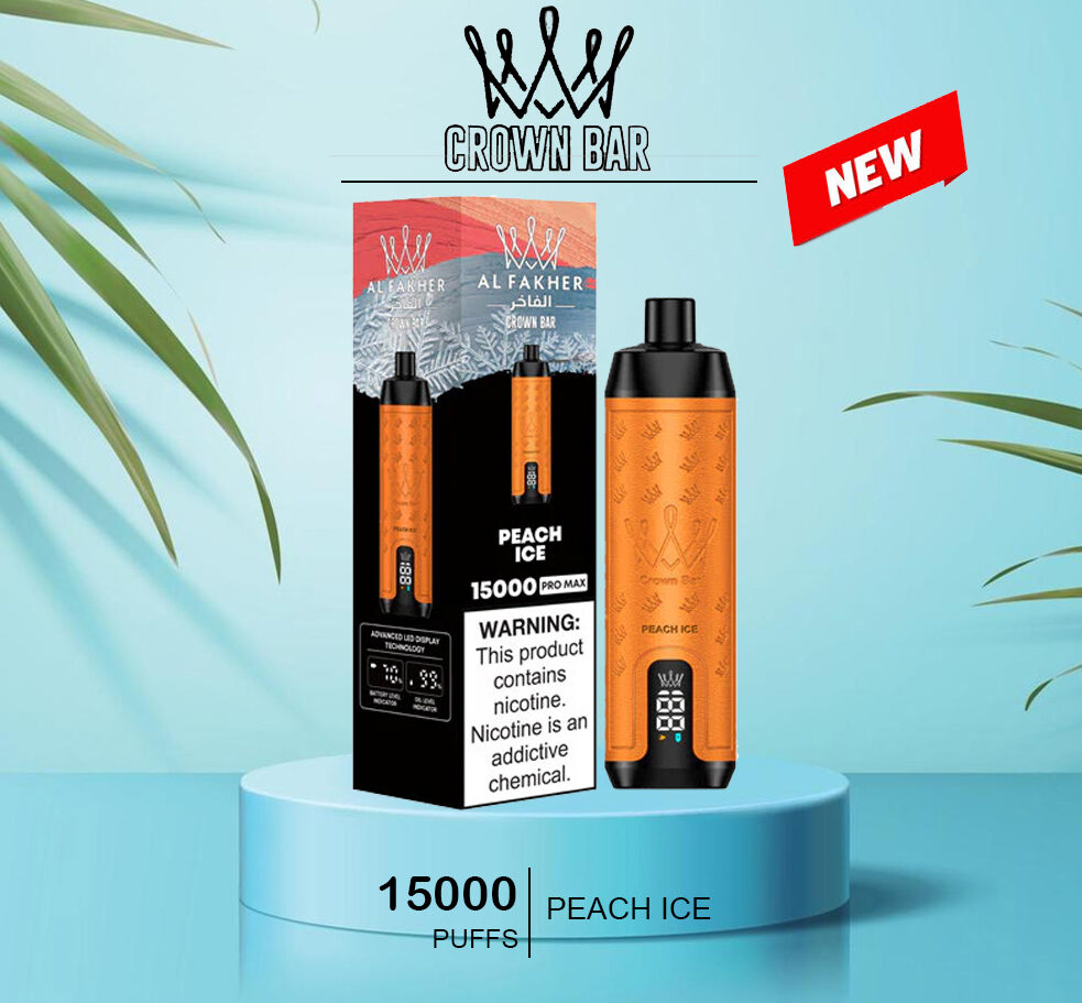 ALFAKHER CROWN BAR - PEACH ICE- 15000 PUFFS — image 1