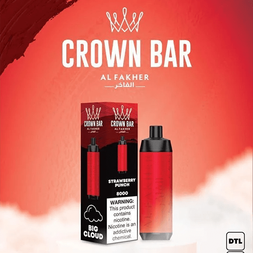 ALFAKHER CROWN BAR STRAWBERRY PUNCH - 8000 PUFFS — image 1
