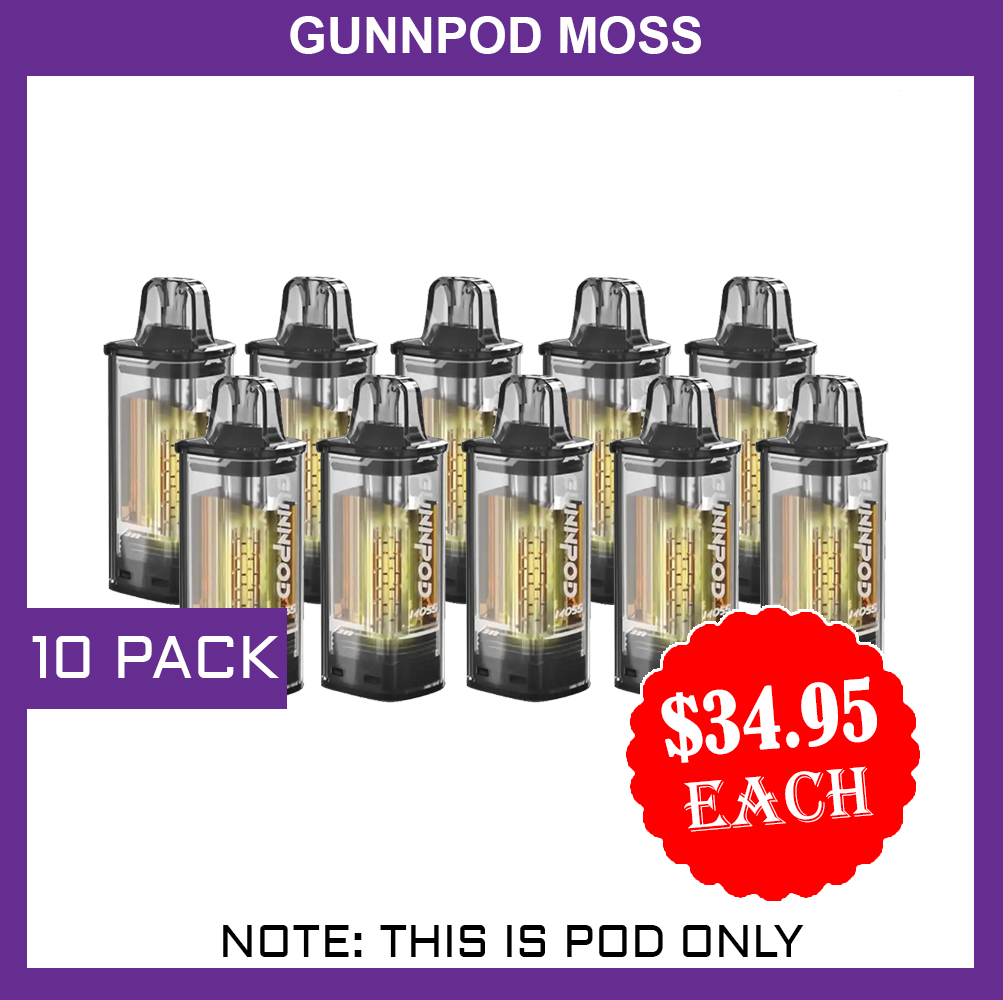 GUNNPOD MOSS - 10 PACK - 8000 PUFFS - POD ONLY — image 1