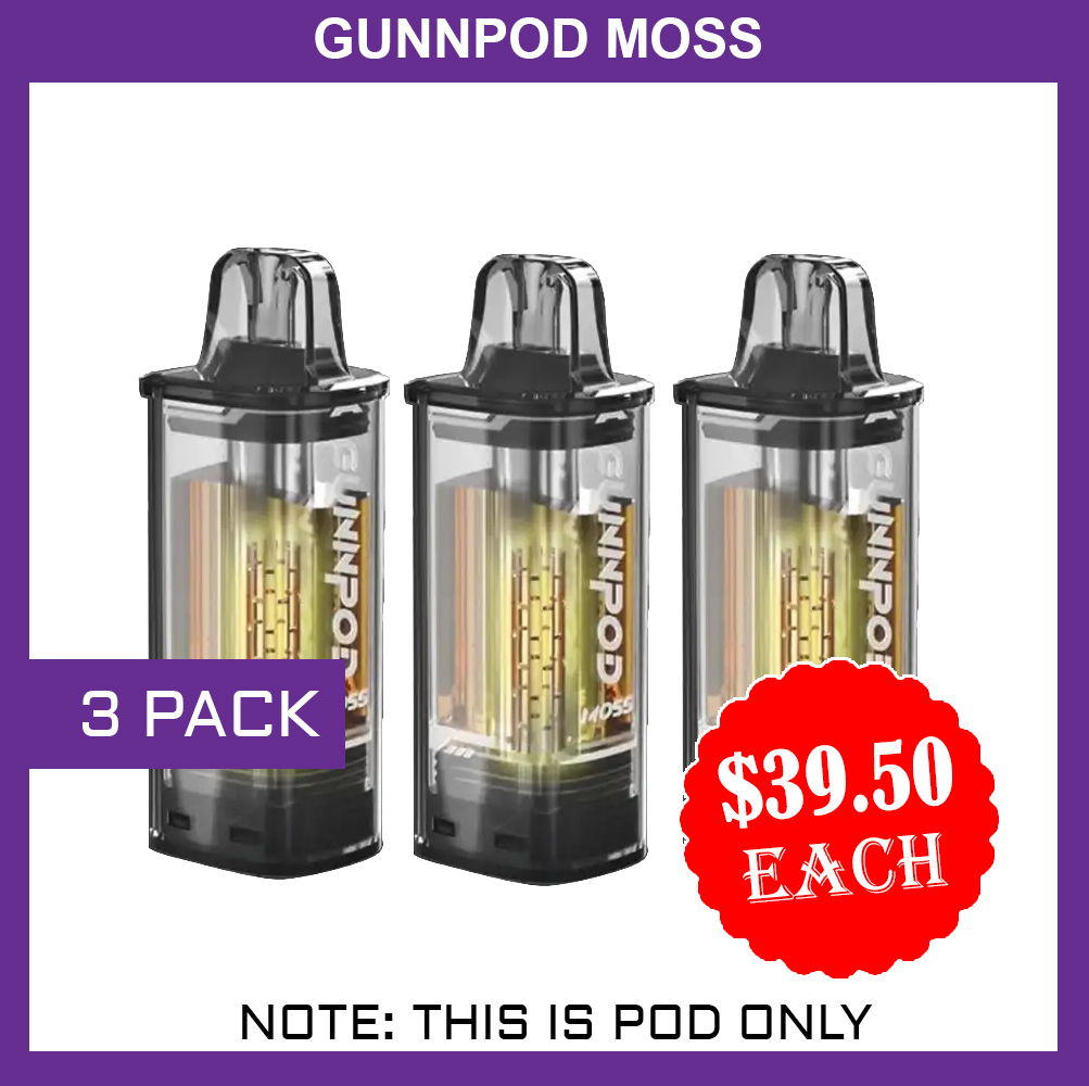 GUNNPOD MOSS - 3 PACK - 8000 PUFFS - POD ONLY — image 1