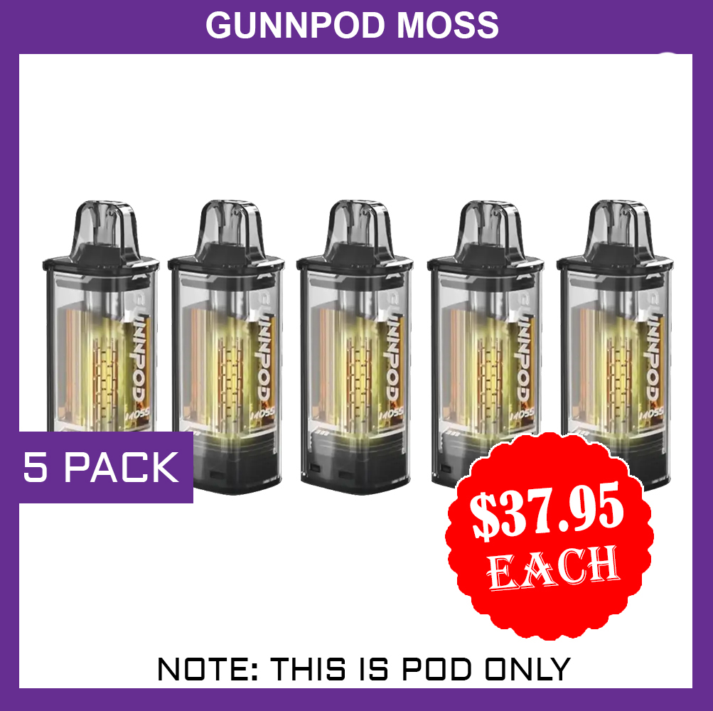 GUNNPOD MOSS - 5 PACK - 8000 PUFFS - POD ONLY — image 1