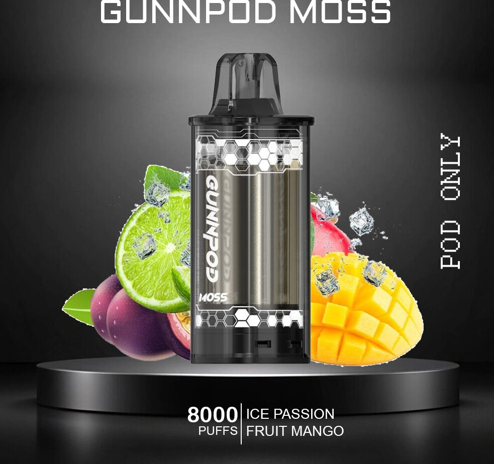 GUNNPOD MOSS - ICE PASSION FRUIT MANGO - 8000 PUFFS - POD ONLY — image 1