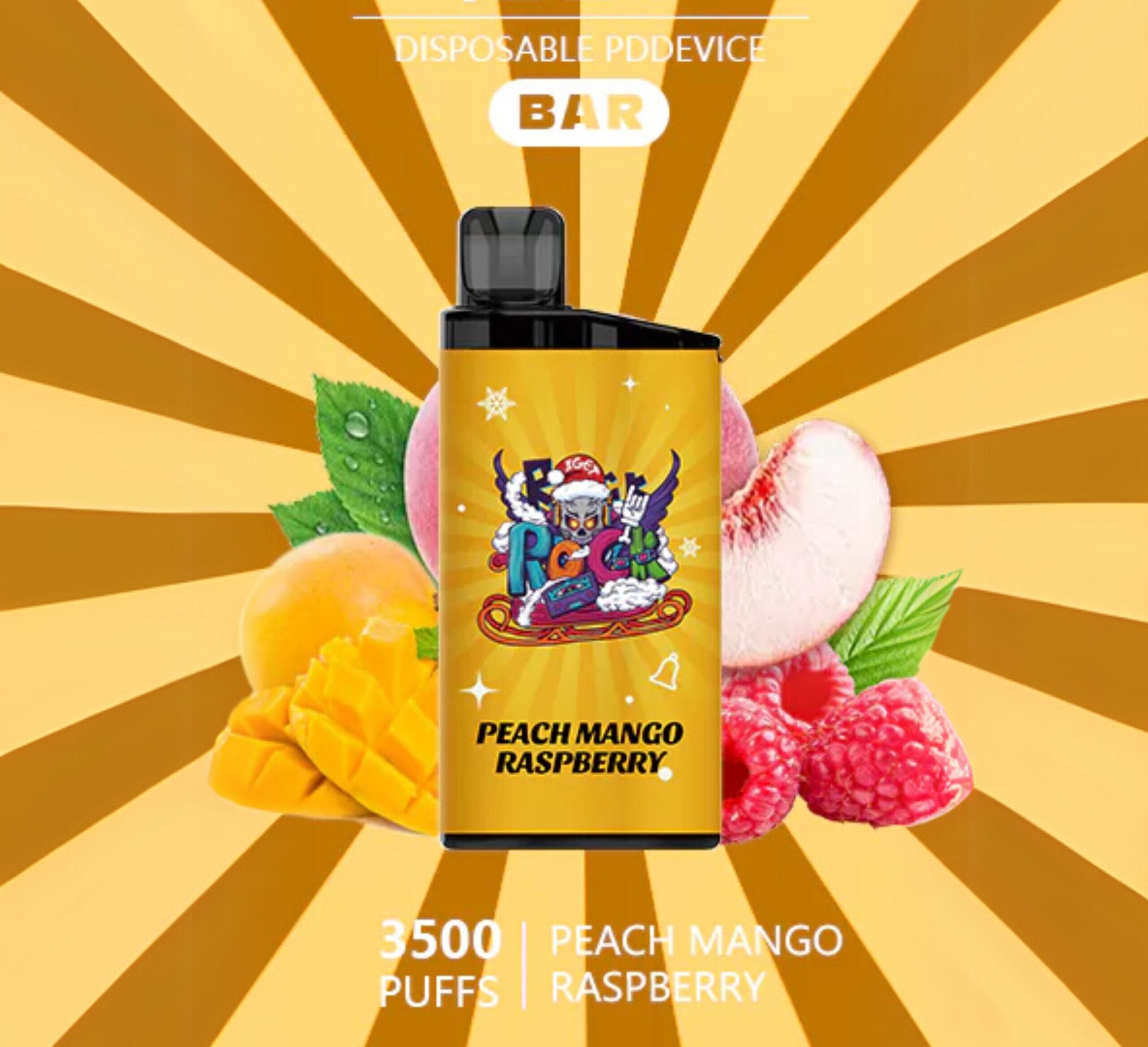 IGET BAR PEACH MANGO RASPBERRY 3500 PUFFS — image 1