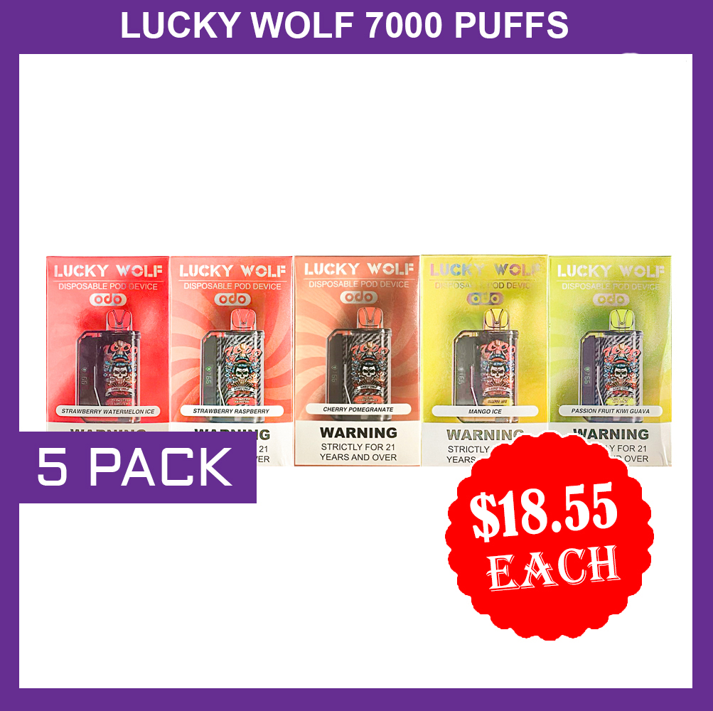 LUCKY WOLF 7000 PUFFS - 5 PACK — image 1