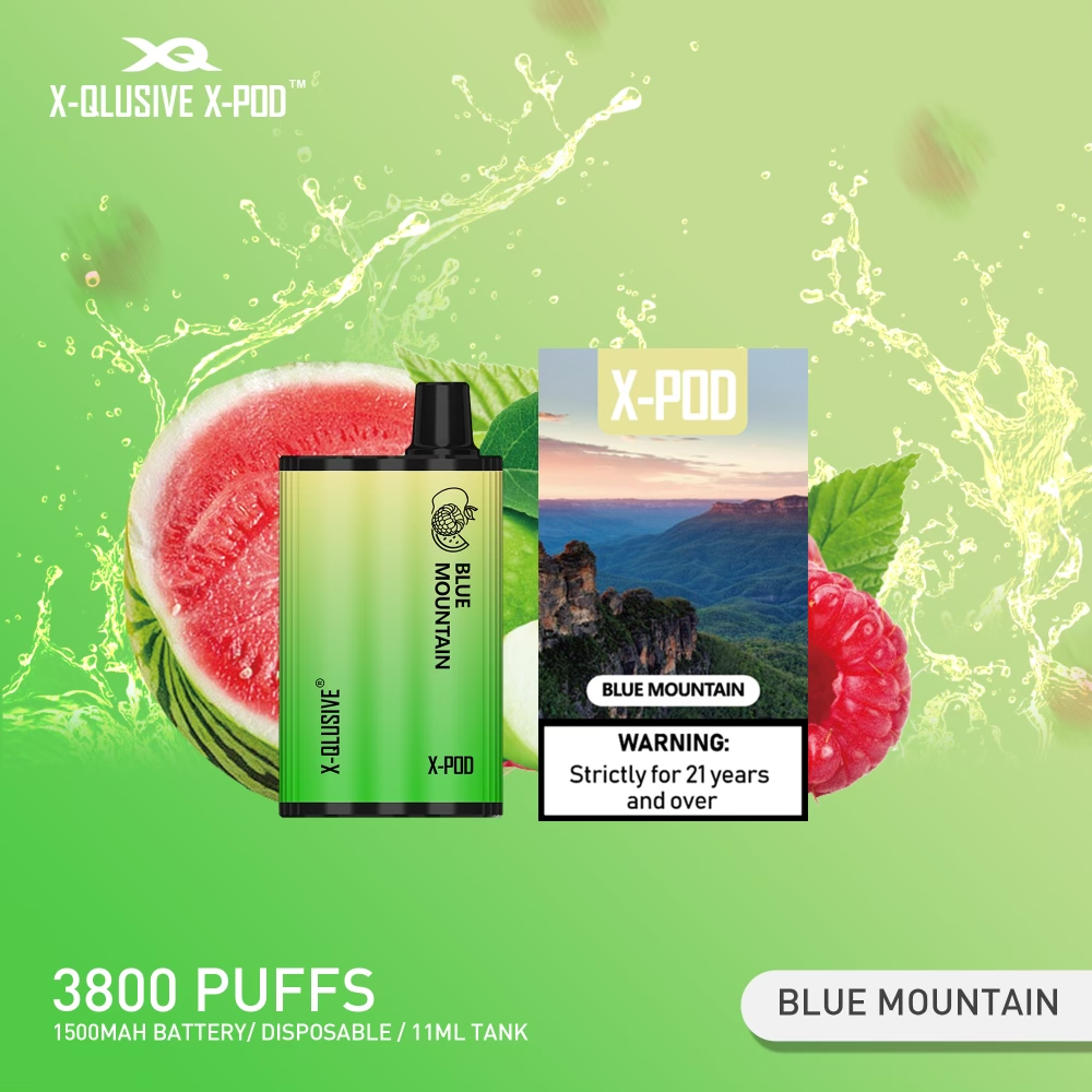 X-QLUSIVE X-POD BLUE MOUNTAINS (Apple Raspberry Watermelon) – 3800 PUFFS — image 1
