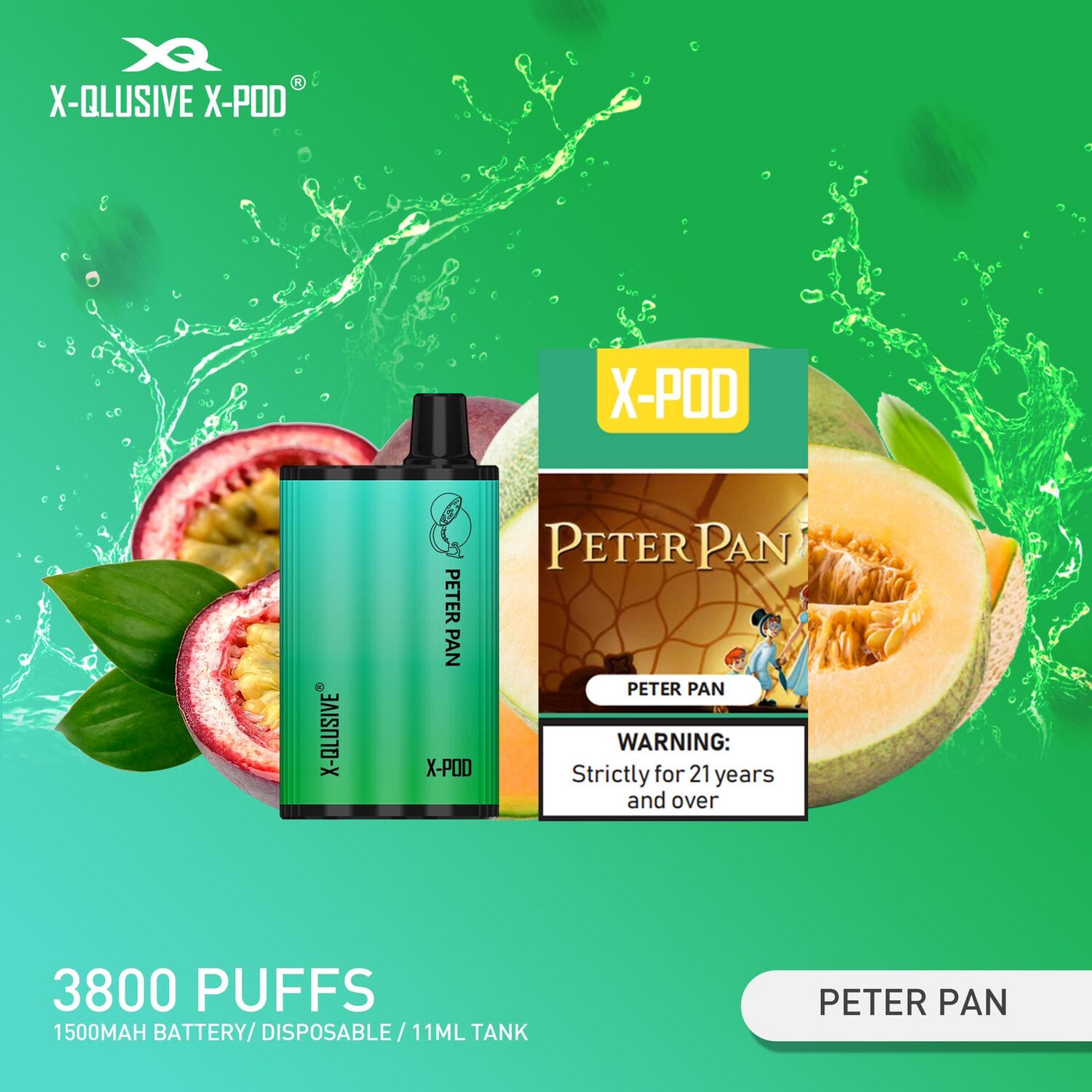 X-QLUSIVE X-POD PETER PAN ICE – 3800 PUFFS — image 1